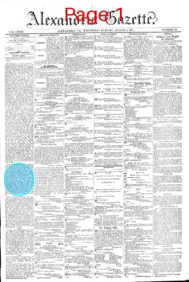 Page thumbnail for Alexandria Gazette