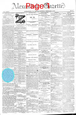 Page thumbnail for Alexandria Gazette