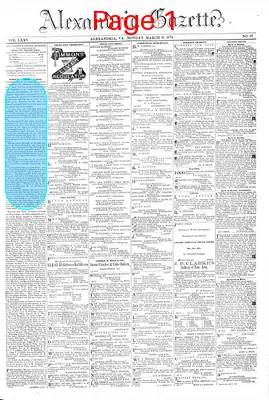 Page thumbnail for Alexandria Gazette