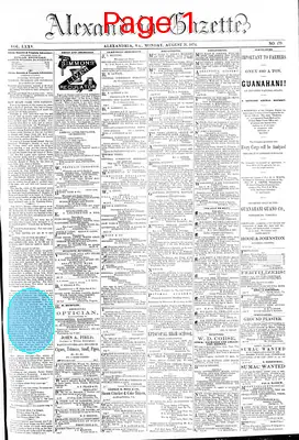 Page thumbnail for Alexandria Gazette