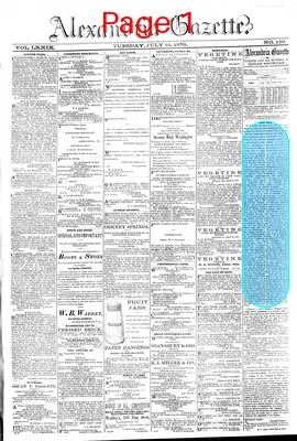 Page thumbnail for Alexandria Gazette