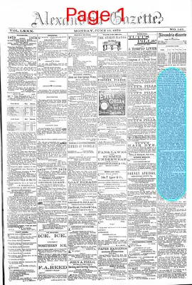 Page thumbnail for Alexandria Gazette