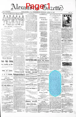 Page thumbnail for Alexandria Gazette