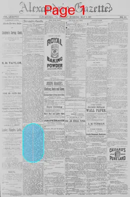 Page thumbnail for Alexandria Gazette