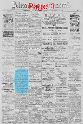 Page thumbnail for Alexandria Gazette