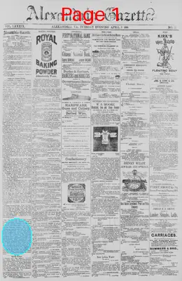 Page thumbnail for Alexandria Gazette