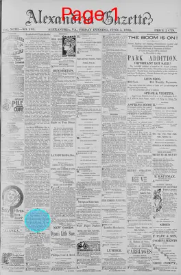 Page thumbnail for Alexandria Gazette