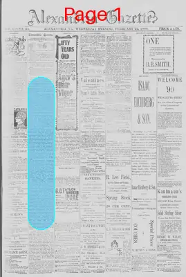 Page thumbnail for Alexandria Gazette
