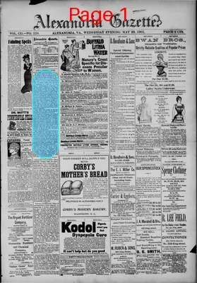 Page thumbnail for Alexandria Gazette