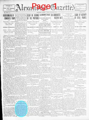 Page thumbnail for Alexandria Gazette