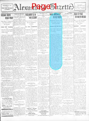 Page thumbnail for Alexandria Gazette