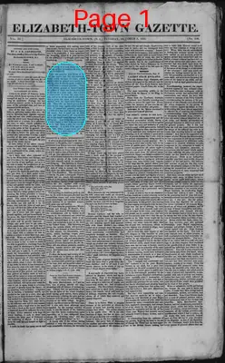 Page thumbnail for Elizabeth Town Gazette