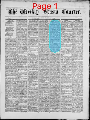 Page thumbnail for The Weekly Shasta Courier