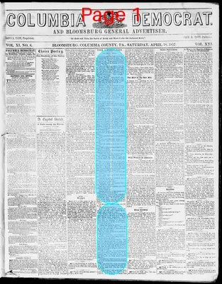 Page thumbnail for Columbia Democrat And Bloomsburg General Advertiser