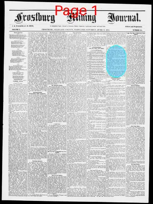 Page thumbnail for Frostburg Mining Journal