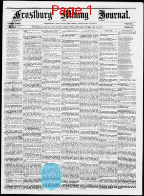 Page thumbnail for Frostburg Mining Journal