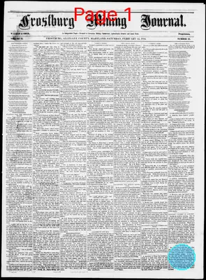 Page thumbnail for Frostburg Mining Journal