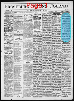 Page thumbnail for Frostburg Mining Journal