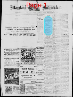 Page thumbnail for Maryland Independent