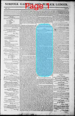 Page thumbnail for Norfolk Gazette And Publick Ledger