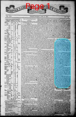 Page thumbnail for Norfolk Gazette And Publick Ledger