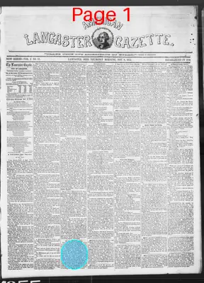 Page thumbnail for American Lancaster Gazette