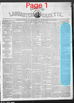 Page thumbnail for American Lancaster Gazette