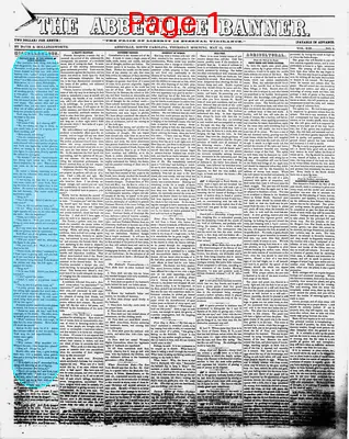 Page thumbnail for The Abbeville Banner