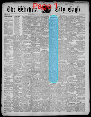 Page thumbnail for The Wichita City Eagle