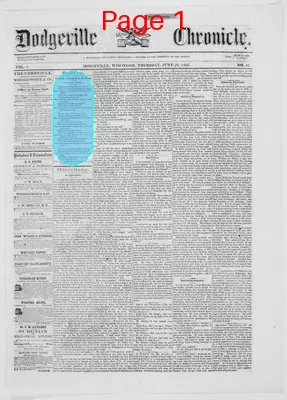 Page thumbnail for Dodgeville Chronicle