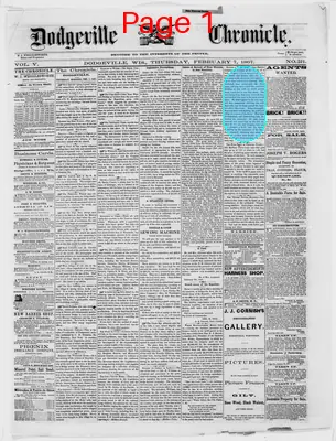 Page thumbnail for Dodgeville Chronicle