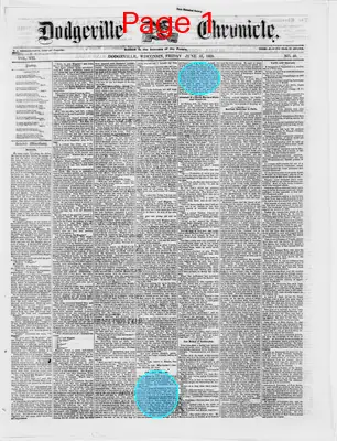 Page thumbnail for Dodgeville Chronicle