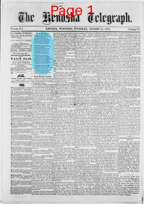 Page thumbnail for The Kenosha Telegraph