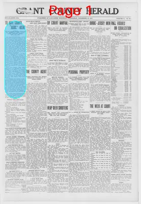 Page thumbnail for Grant County Herald