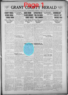 Page thumbnail for Grant County Herald