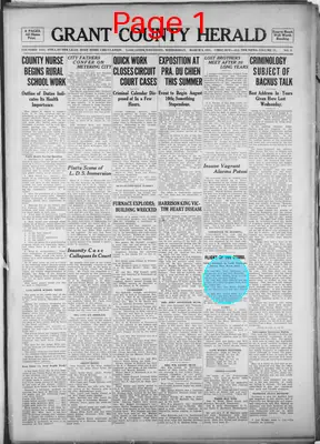 Page thumbnail for Grant County Herald