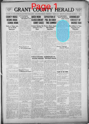 Page thumbnail for Grant County Herald