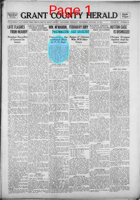 Page thumbnail for Grant County Herald