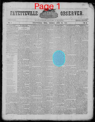 Page thumbnail for Fayetteville Observer
