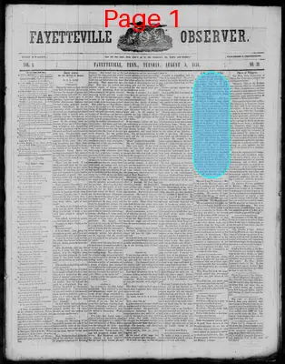 Page thumbnail for Fayetteville Observer