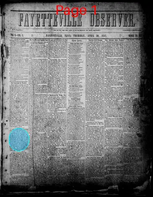 Page thumbnail for Fayetteville Observer