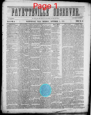 Page thumbnail for Fayetteville Observer