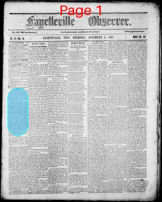 Page thumbnail for Fayetteville Observer