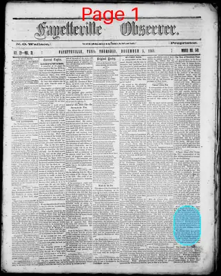 Page thumbnail for Fayetteville Observer
