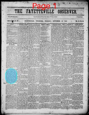 Page thumbnail for Fayetteville Observer