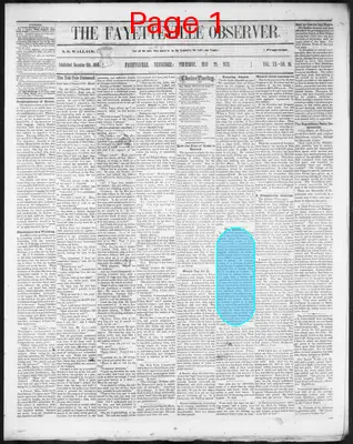 Page thumbnail for Fayetteville Observer