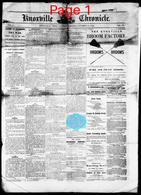 Page thumbnail for Knoxville Daily Chronicle