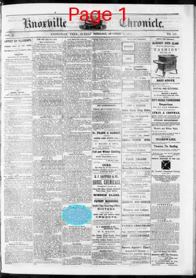 Page thumbnail for Knoxville Daily Chronicle