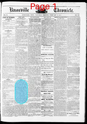 Page thumbnail for Knoxville Daily Chronicle