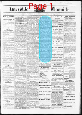 Page thumbnail for Knoxville Daily Chronicle